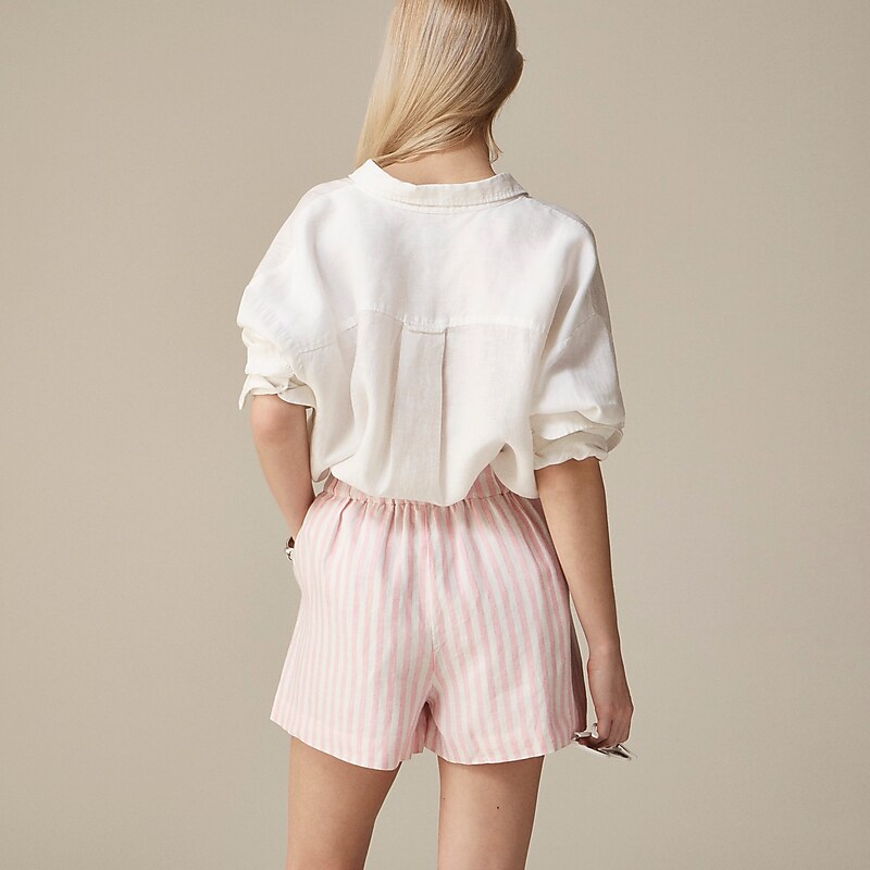 J.Crew Tropez short in linen Brilliant Peony Stripe Clearance | 49WKLGAFV