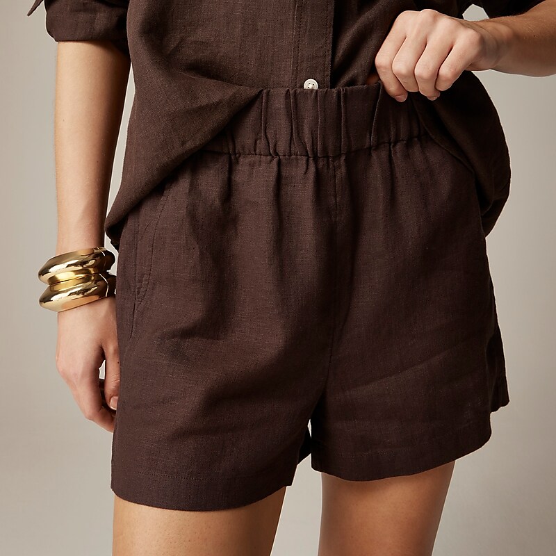 J.Crew Tropez short in linen Deep Chocolate Clearance | 31ZPEJQMI