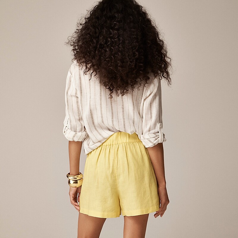 J.Crew Tropez short in linen Fresh Lemon Clearance | 49FRJIGXQ