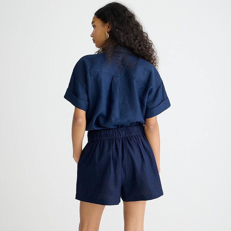 J.Crew Tropez short in linen Navy Factory Outlet | 51HQUFWRK