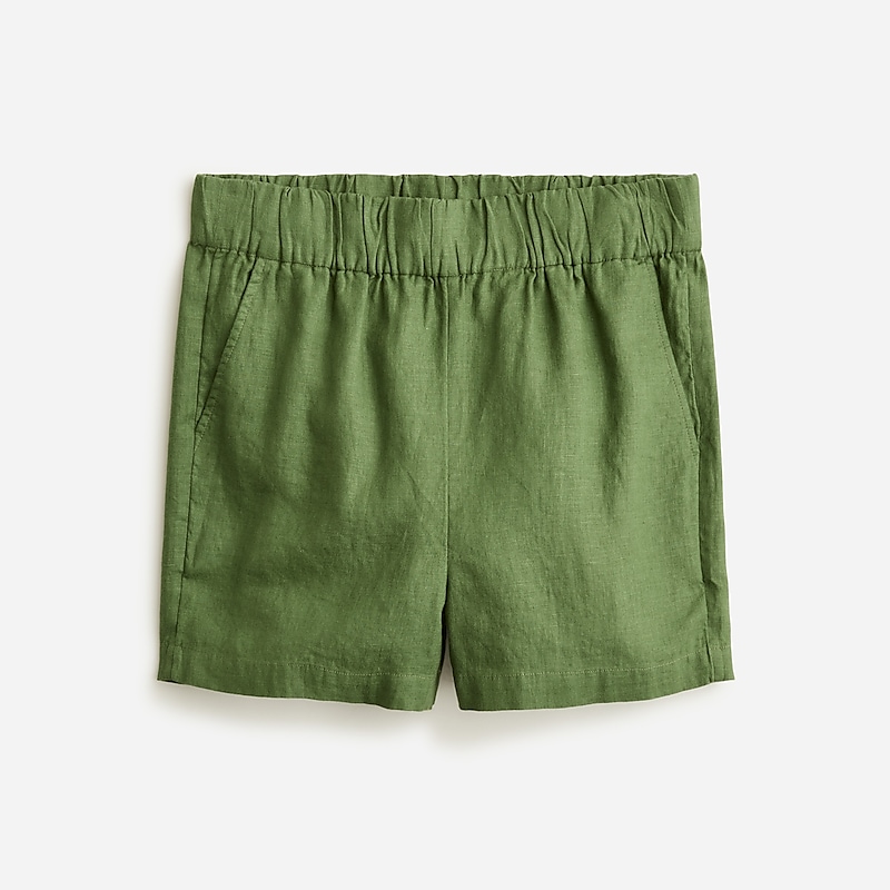 J.Crew Tropez short in linen Utility Green Outlet Online | 79LECXNMF