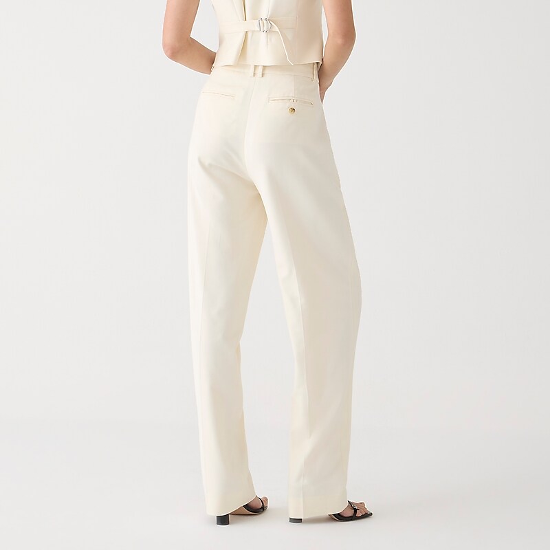 J.Crew Wide-leg essential pant in city twill Soft Ivory Online | 09TQGCZDB