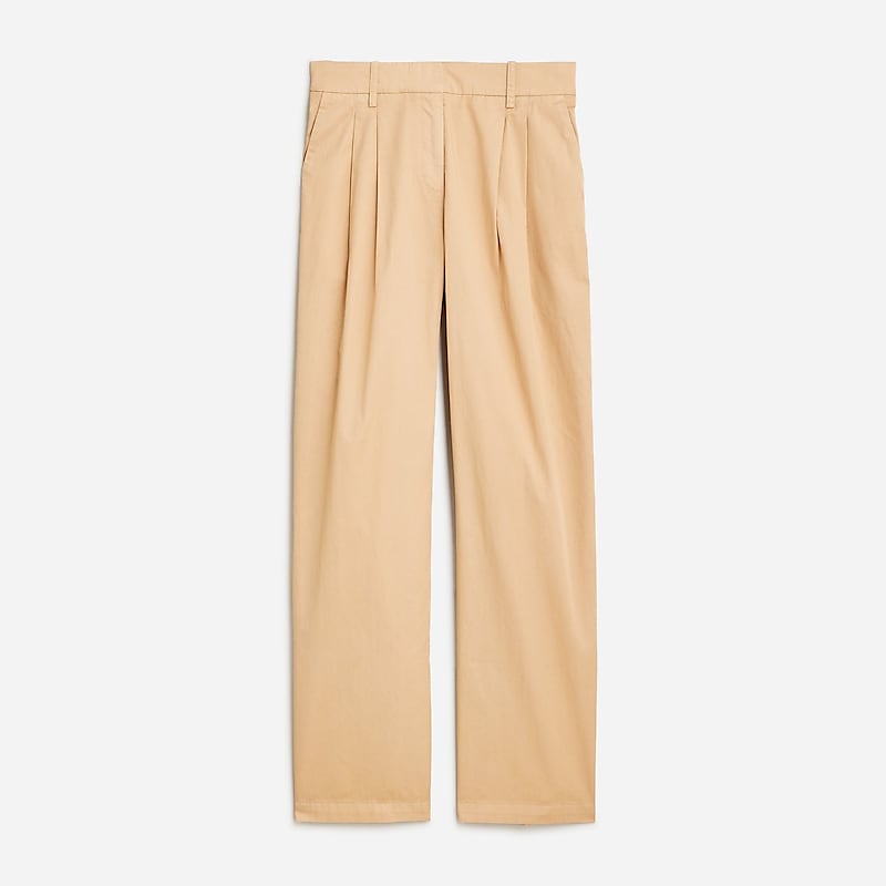 J.Crew Wide-leg essential pant in cotton poplin Khaki USA | 17HOUDGFJ