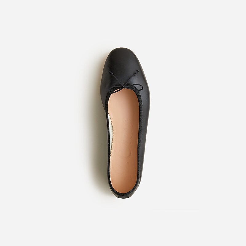 J.Crew Zoe ballet flats in leather Black Outlet Online | 74TIHNUYO