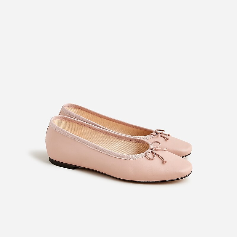 J.Crew Zoe ballet flats in leather Pink Clearance | 39QCVYKHD