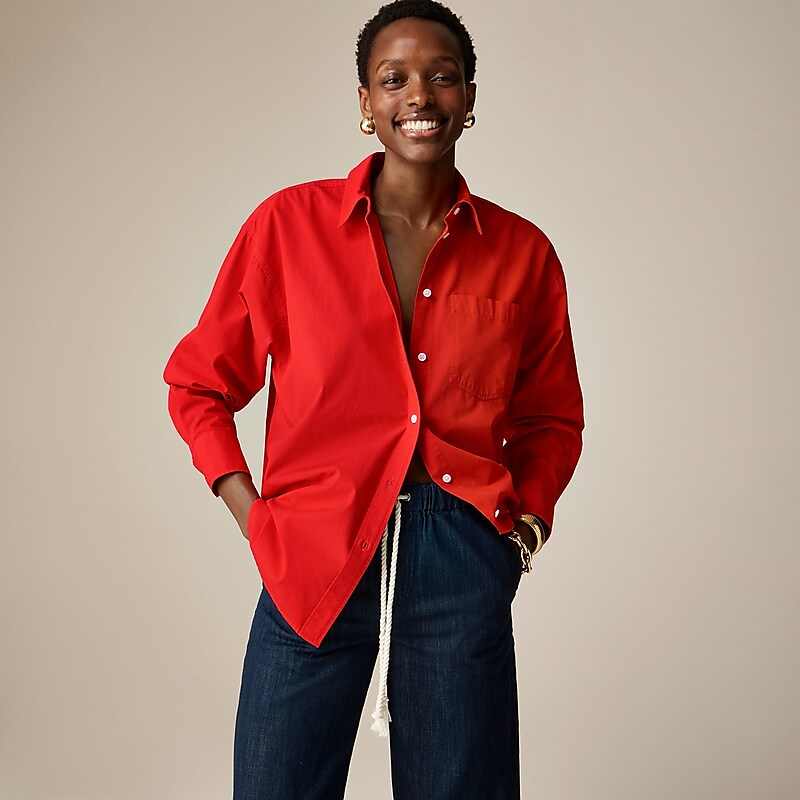 J.Crew Étienne oversized shirt Red USA | 13EPWKUDN