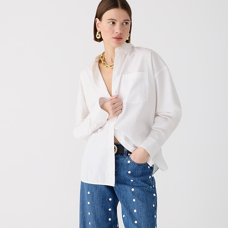 J.Crew Étienne oversized shirt White Sale | 21RGTAQXY